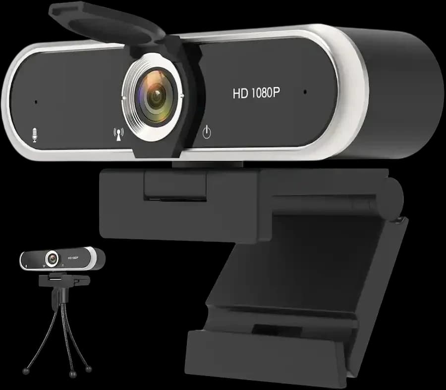 HD 1080p webcam on a tripod stand